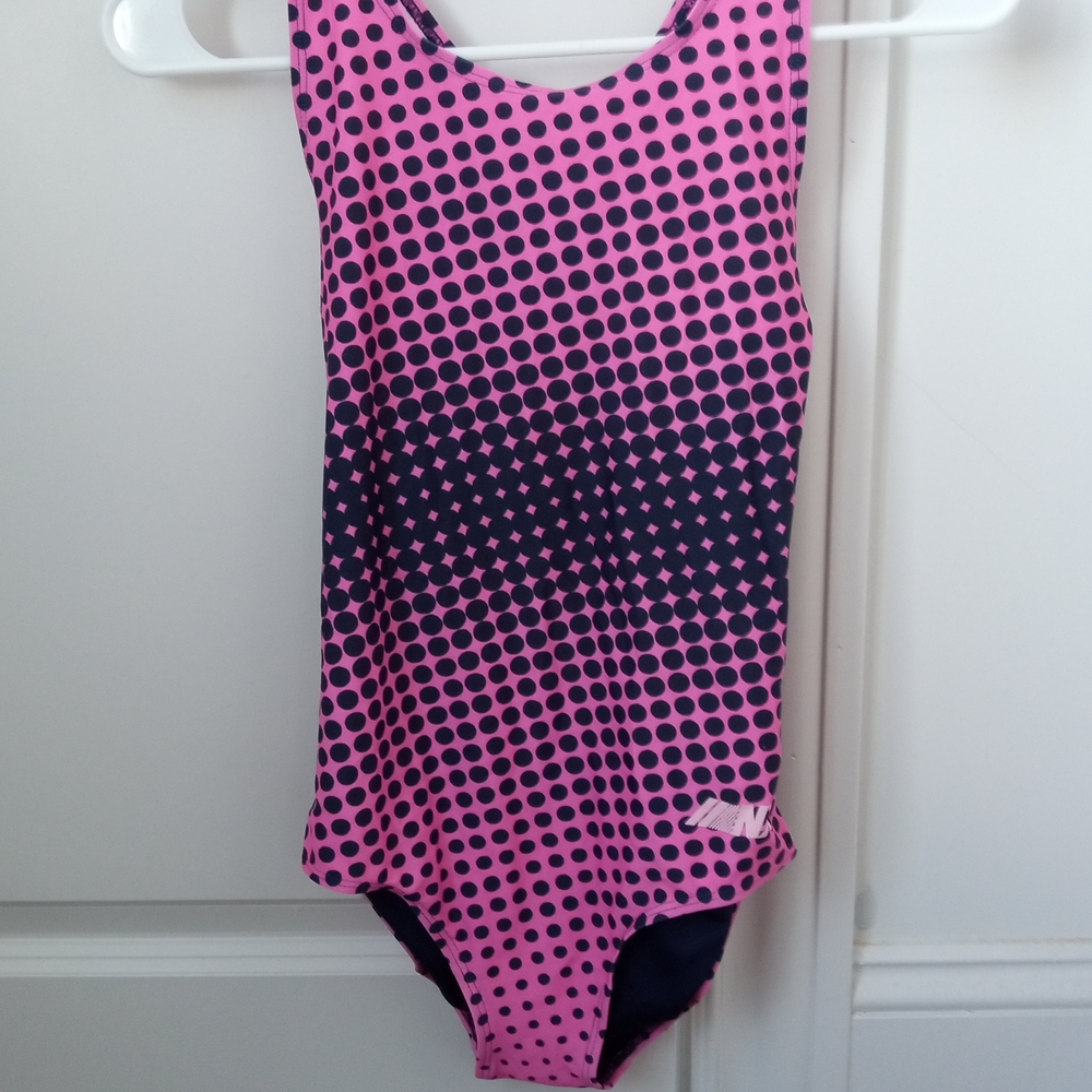 Next Kids Pink and Black Polka Dot One Piece